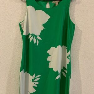 Banana Republic Green and White Floral Sheath Dress